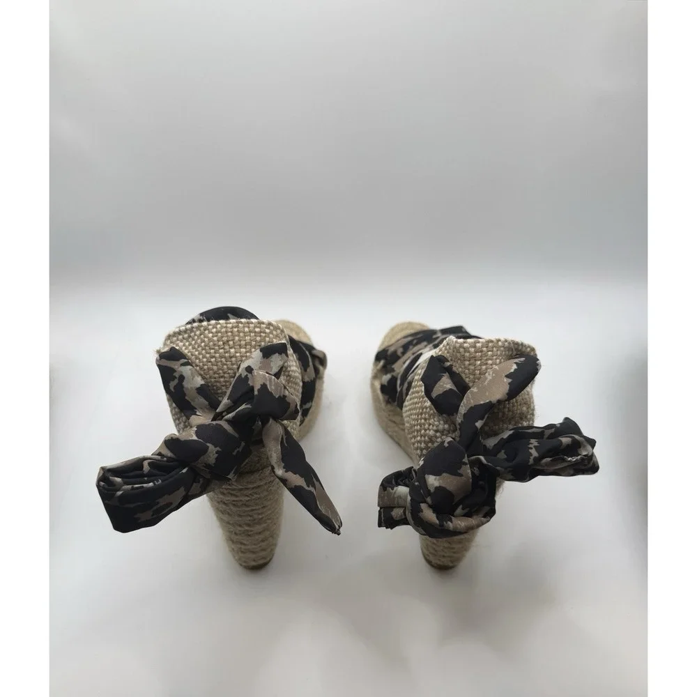 Diane von Furstenberg x Castañer Jorgelina Leopard Wedge Espadrilles Size 6 NIB